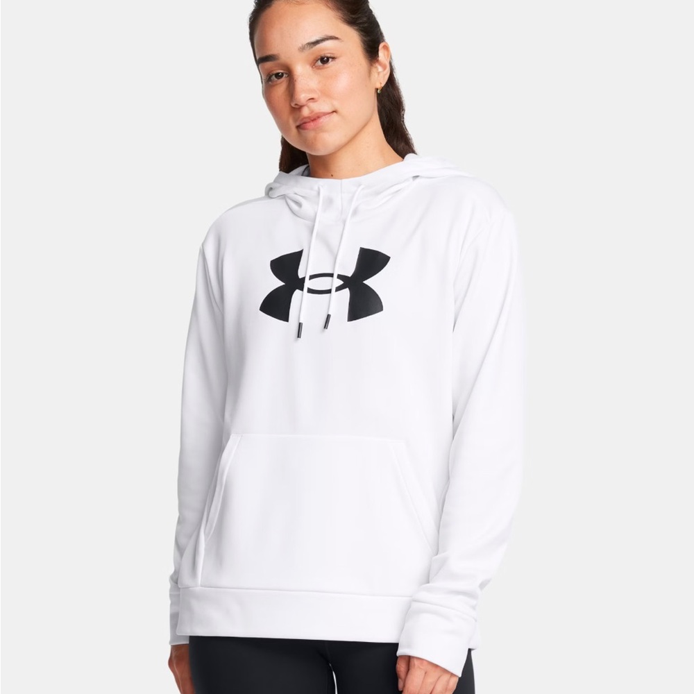 Women's Armour Fleece Big Logo Hoodie in White NWT